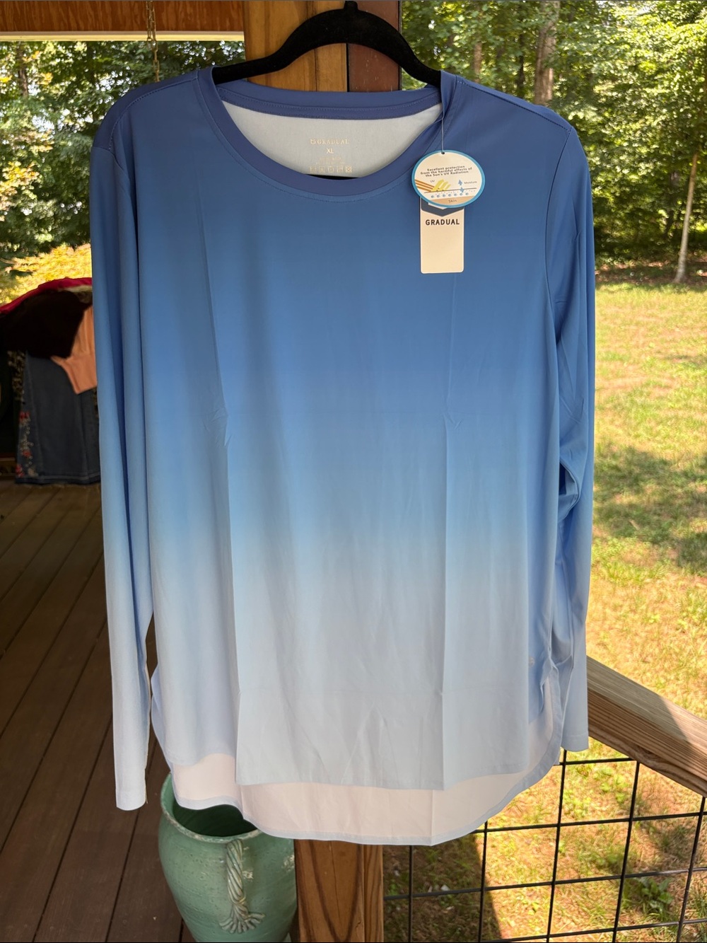 Gradual Blue Gradient Long Sleeve SPF Shirt
